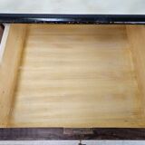 1960s bedroom dresser with six drawers and glass top