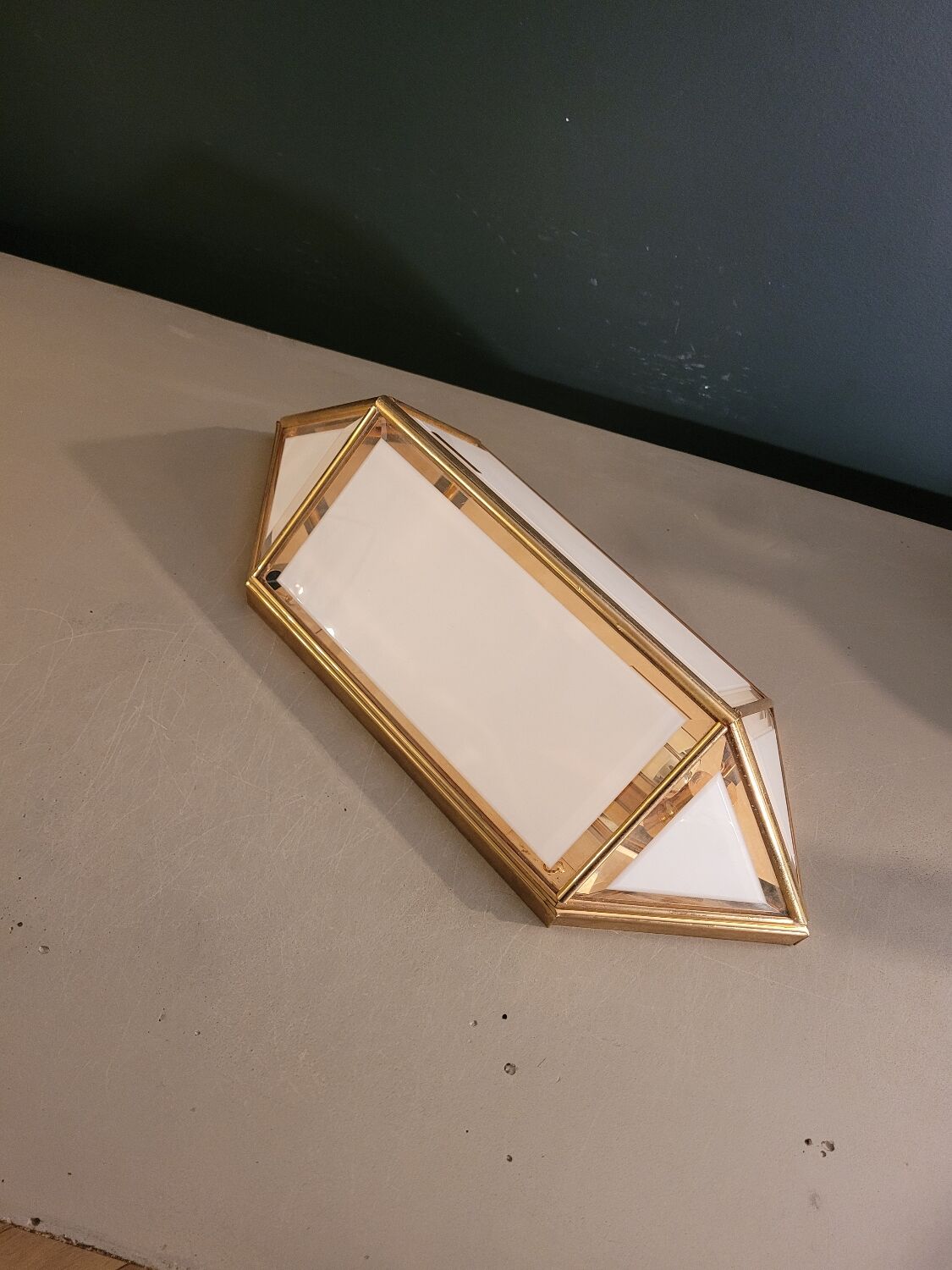 Italian wall light in glass and 24-carat gold plating