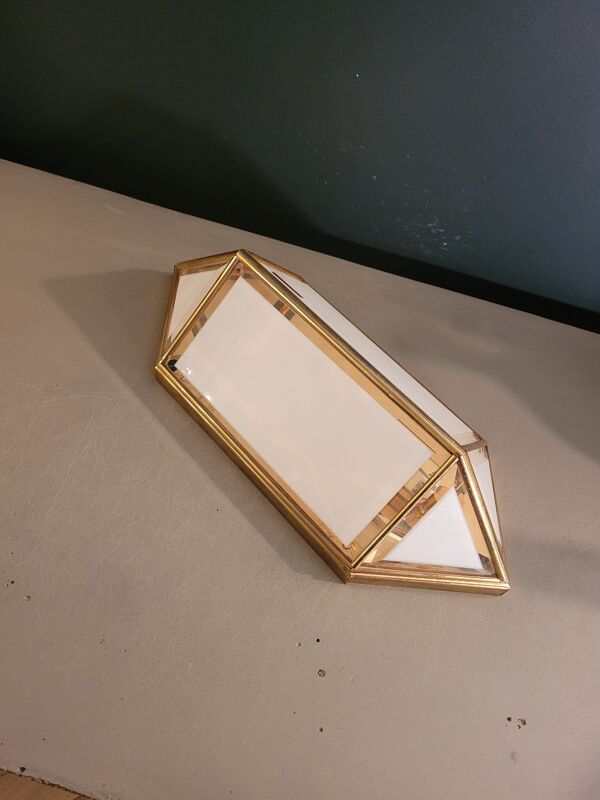 Applique italienne en verre et plaqué or 24 carats