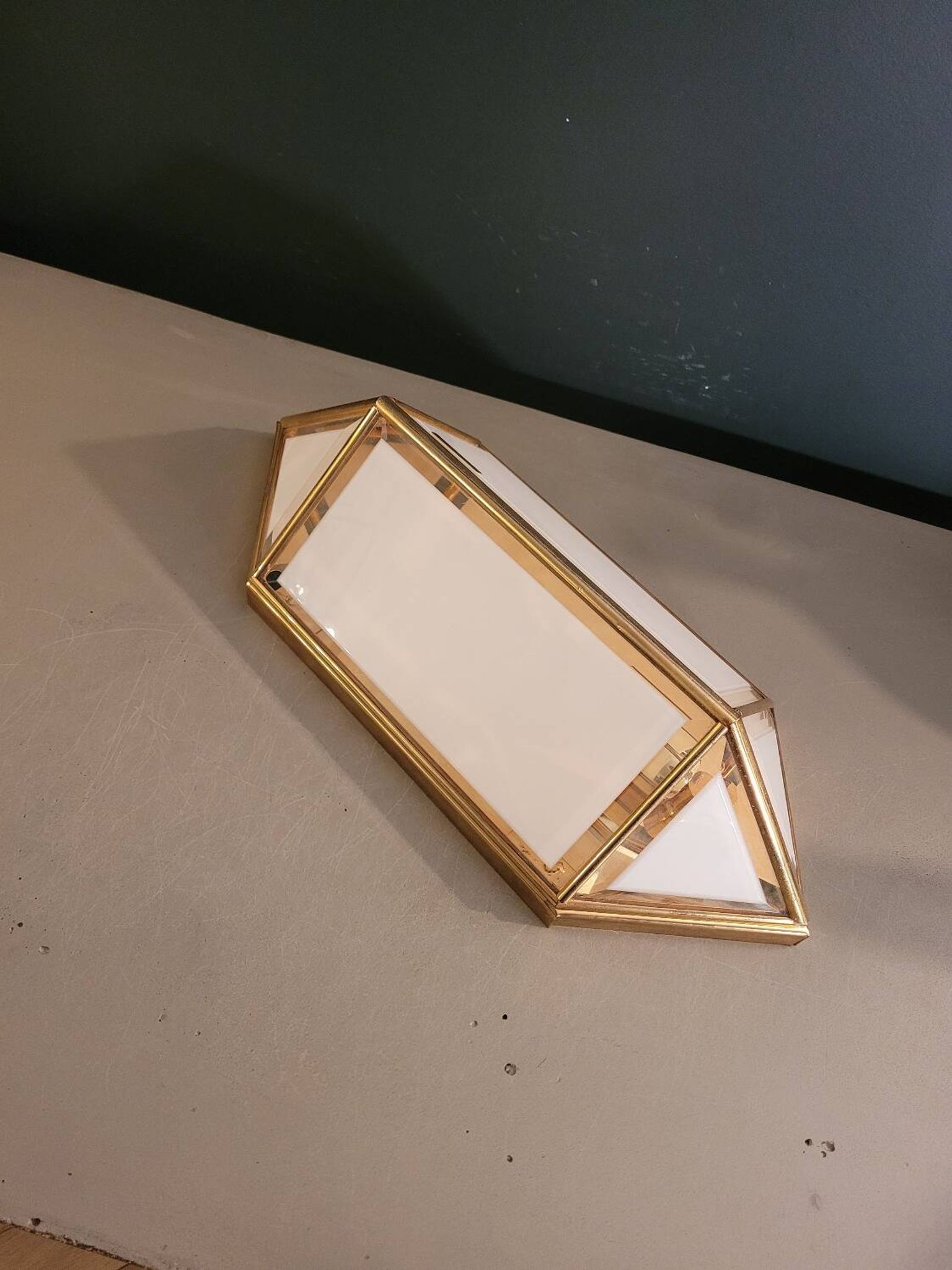 Applique italienne en verre et plaqué or 24 carats