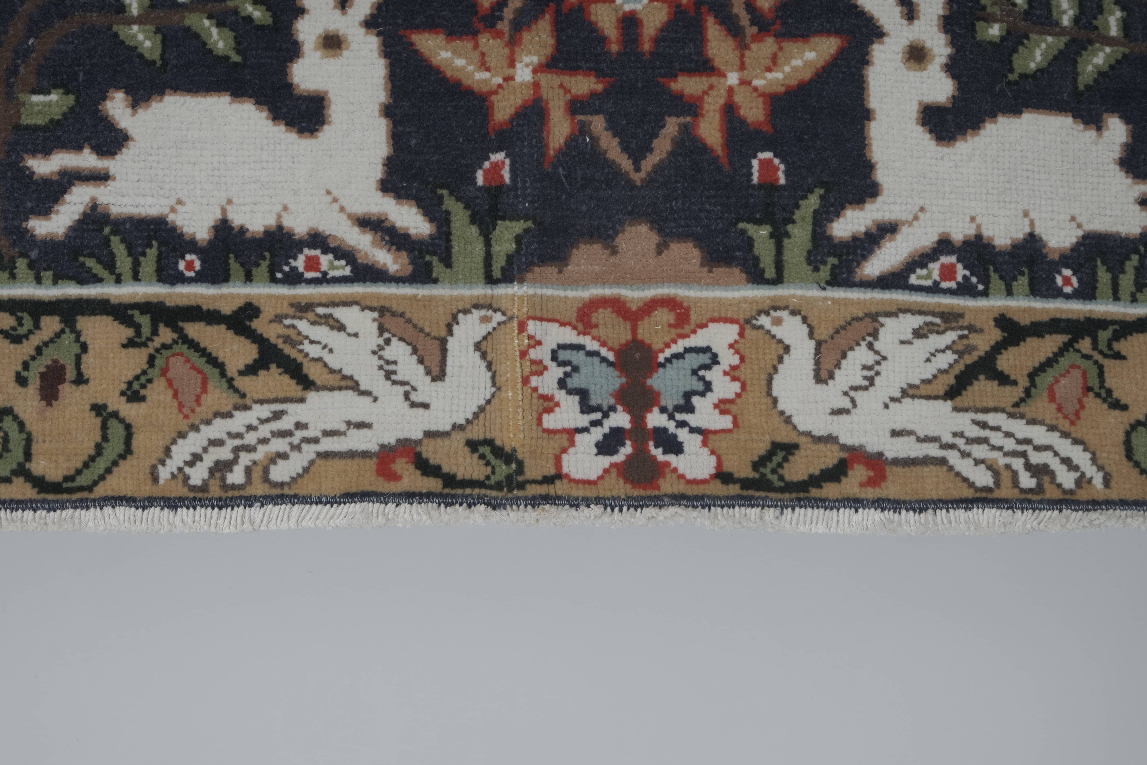 Vintage Caucasian Hunting Animal Pictorial Rug 9'2'' x 11'2''