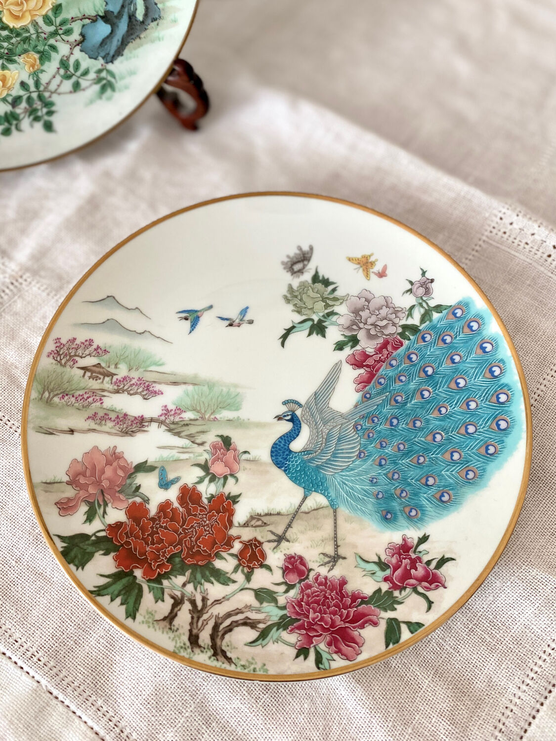 Lot 4 decorative plates porcelain Franklin mint FP Japan 1981