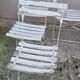 Series of 6 chairs and 1 folding armchair of iron garden bistro