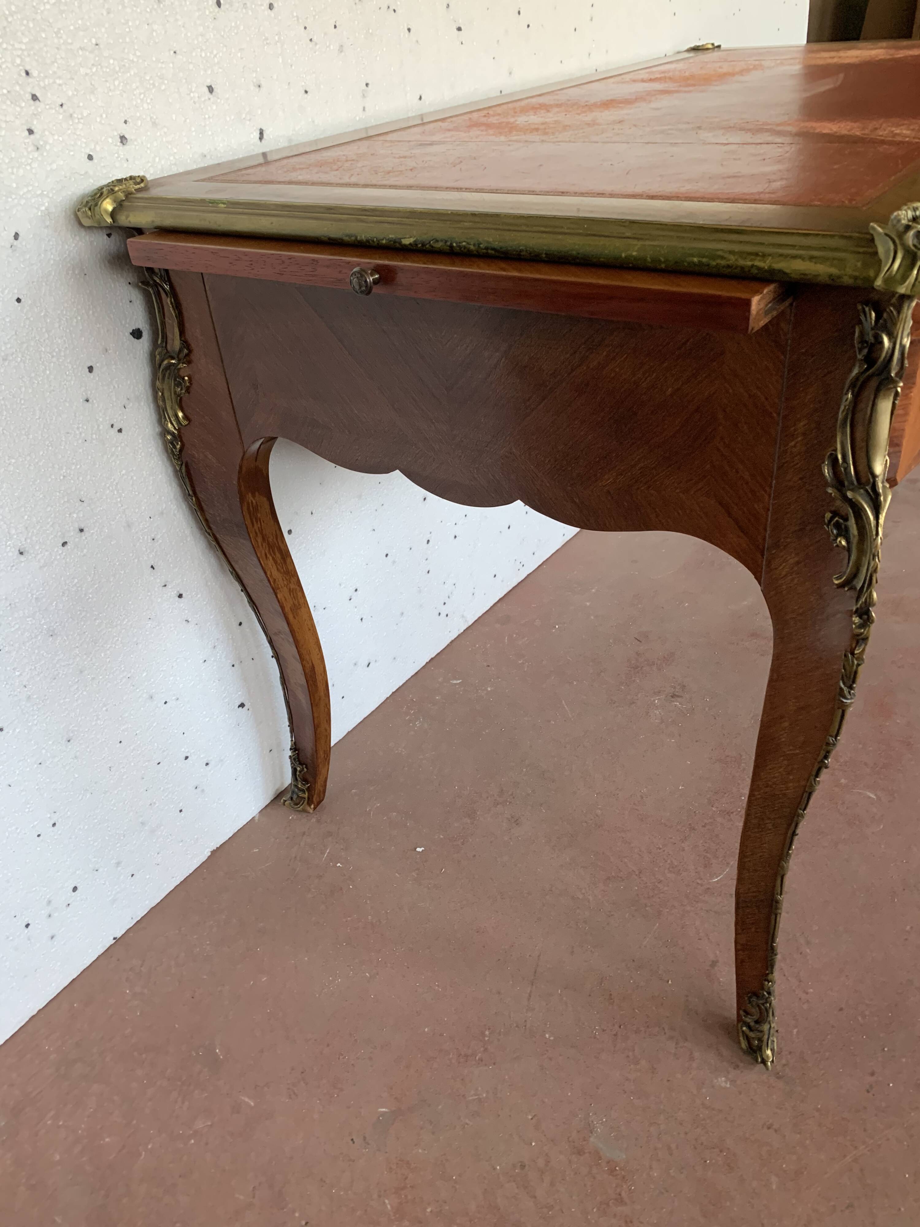 Louis XV style state desk Red leather top 20th century