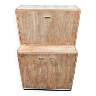 Armoire buffet haut scandinave en teck 2 corps