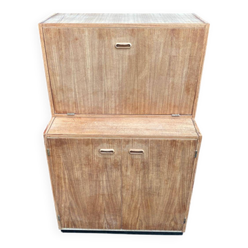 Armoire buffet haut scandinave en teck 2 corps