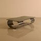 Glass and metal coffee table by Francois Monnet for Kappa Italia 70's