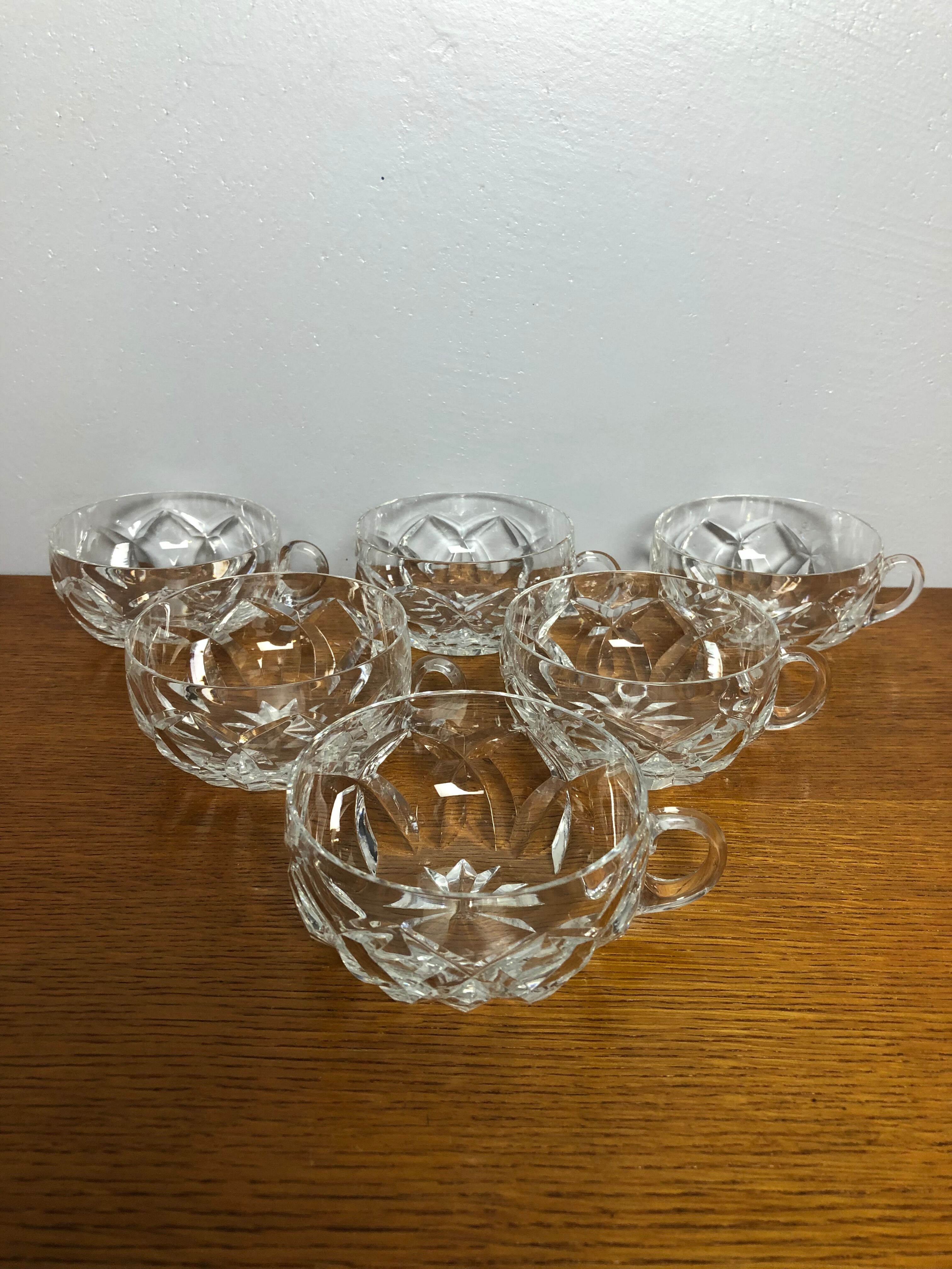 6 Cups Saint Louis Crystal