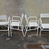 Suite de 4 fauteuils de jardin vintage 1950