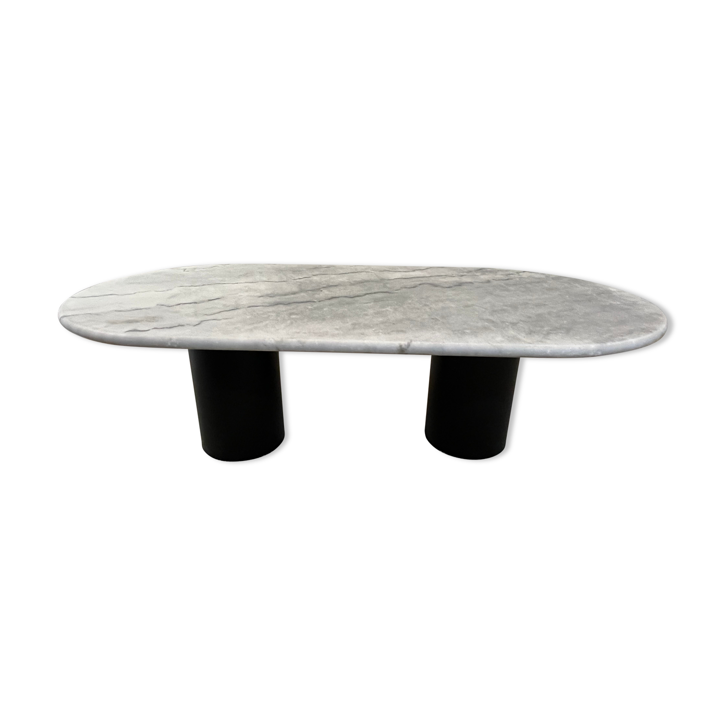 Coffee table marble gray steel foot