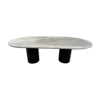 Coffee table marble gray steel foot