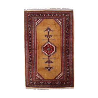 Vintage carpet Uzbek Bukhara handmade 165cm x 260cm 1960s, 1C715