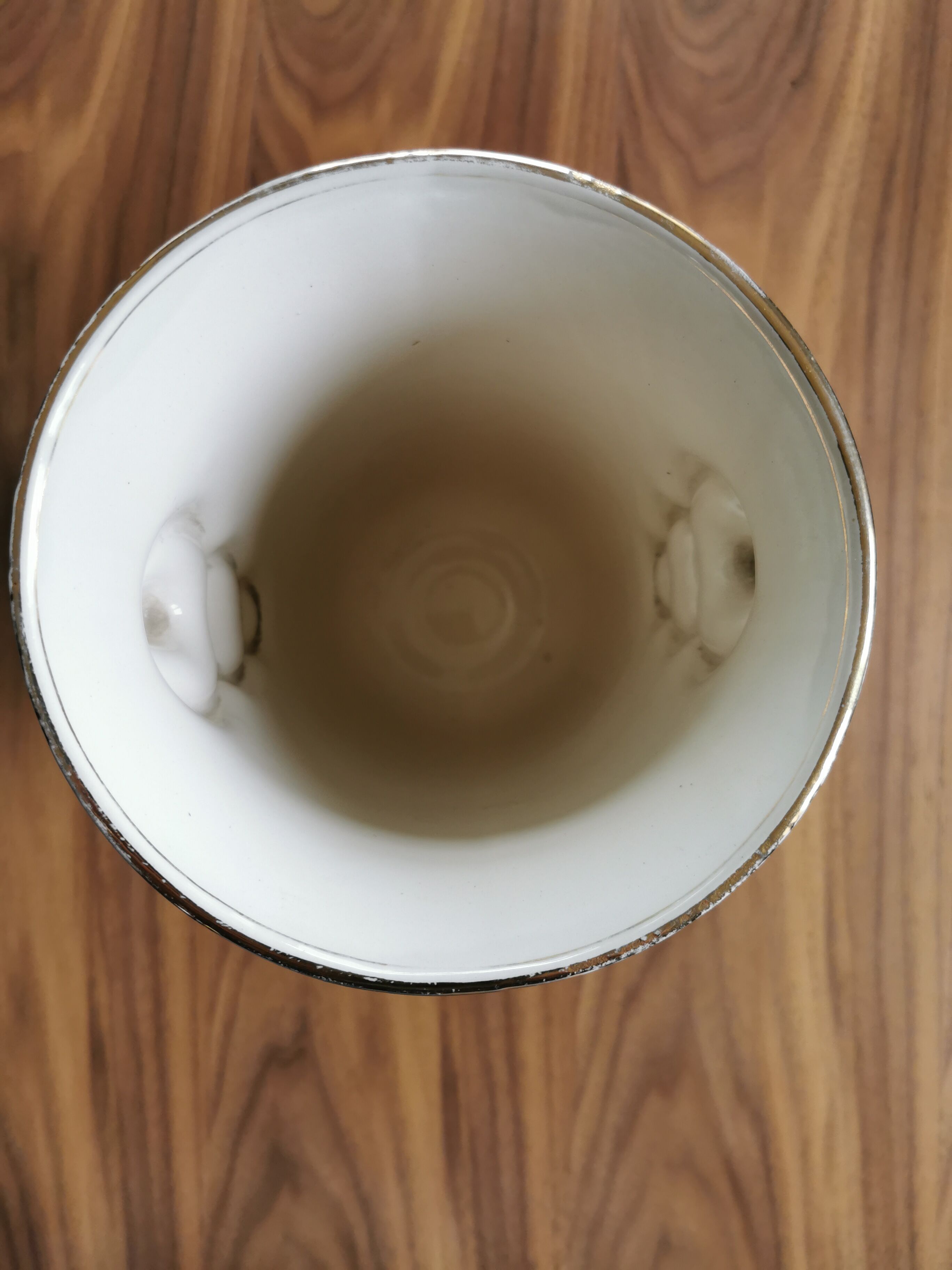 Vase Art déco céramique fleuri et doré