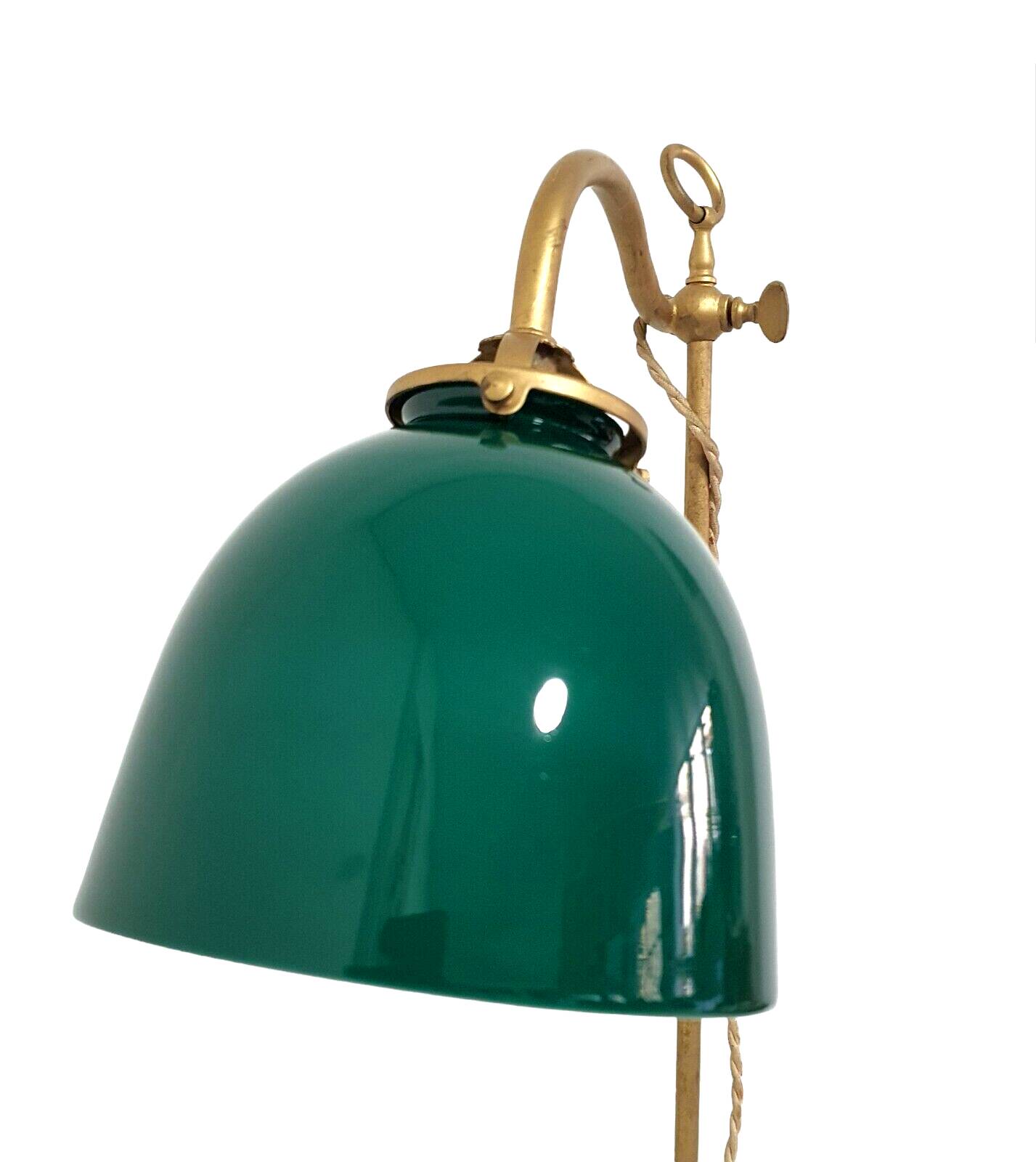 old desk lamp with banker notary gallows green opaline