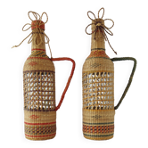 Vintage Wicker Woven Bottles Origin Vietnam
