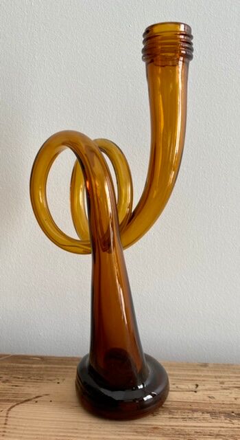 Amber glass vase