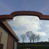 Buffet Art Déco en noyer avec marbres et guérites