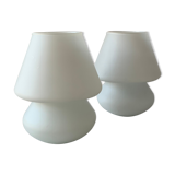 Pair of lamp vintage mushroom