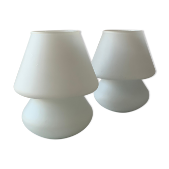 Pair of lamp vintage mushroom