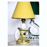 Lampe en céramique jaune vintage