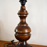 Vintage 60s turned wooden lamp