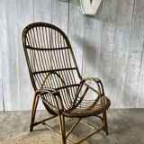 Fauteuil rotin vintage
