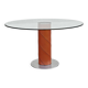 Postmodern dining table in leather and glass by Giancarlo Vegni for Fasem.