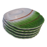 5 earthenware asparagus plates