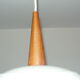 Teak and opaline suspension by Louis Kalff for Philips 60 years