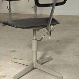 Adjustable industrial chair metal Czechoslovakia 1960