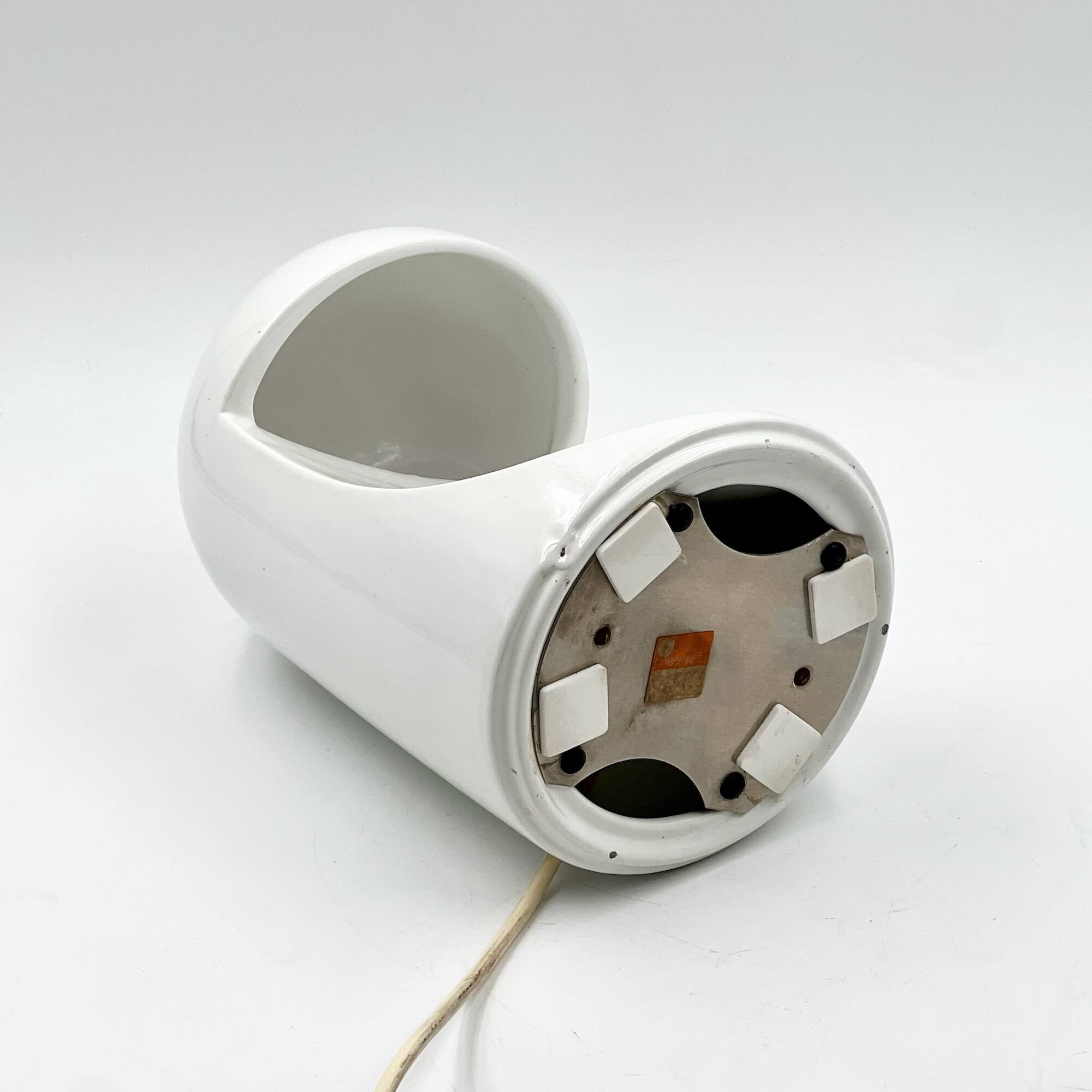 Iconic 60s Design Ceramic Lamp 'Longobarda' by Marcello Cuneo for Gabbianelli, Large Size in White