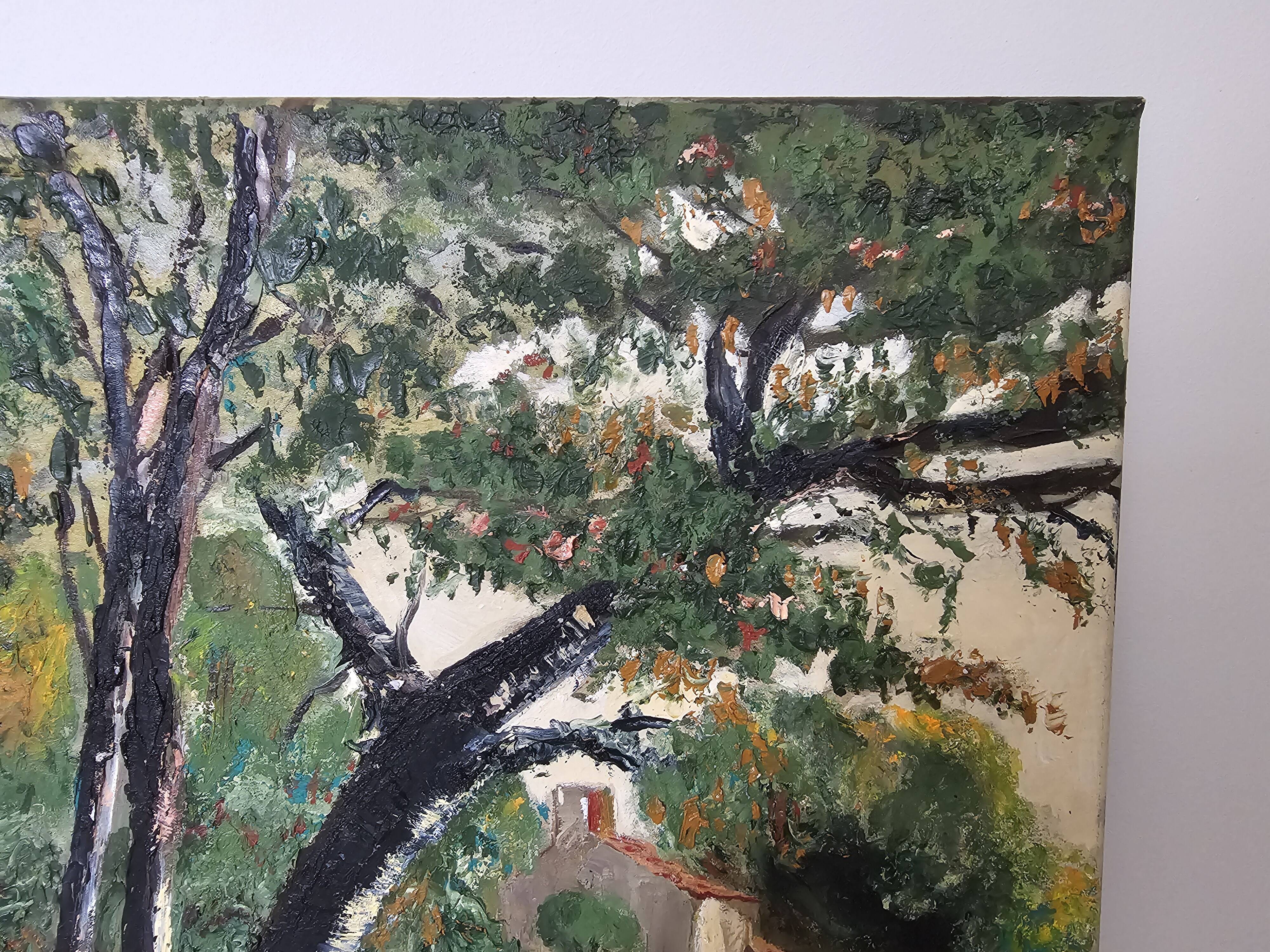 Tableau - Oil on canvas Verdant landscape river Signed M De Livenaye 197