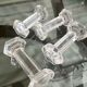 Set of 4 old glass knife holders