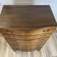 Curved face chest of drawers 7 drawers Scandinavian vintage lacquered walnut, 60s