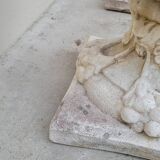 Pair of planter vases decorated with faces in reconstituted stone 1950s