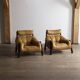 Percival Lafer MP-81 lounge chairs in yellow leather, Brazil 1970s