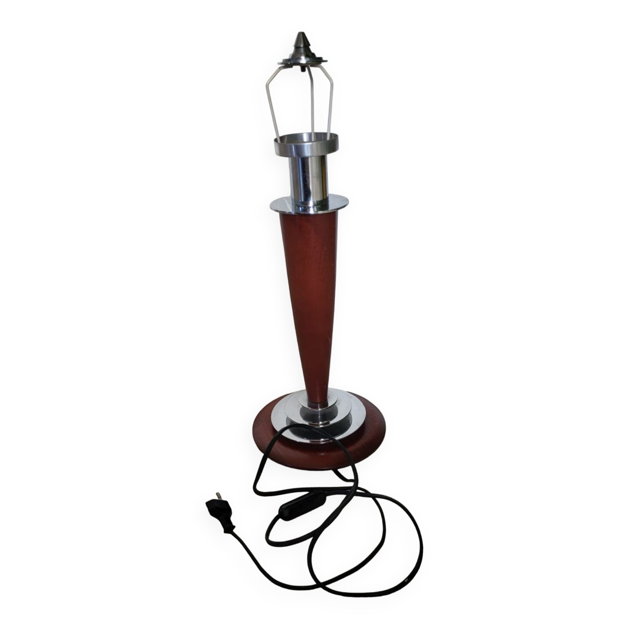 Art deco mahogany desk lamp foot