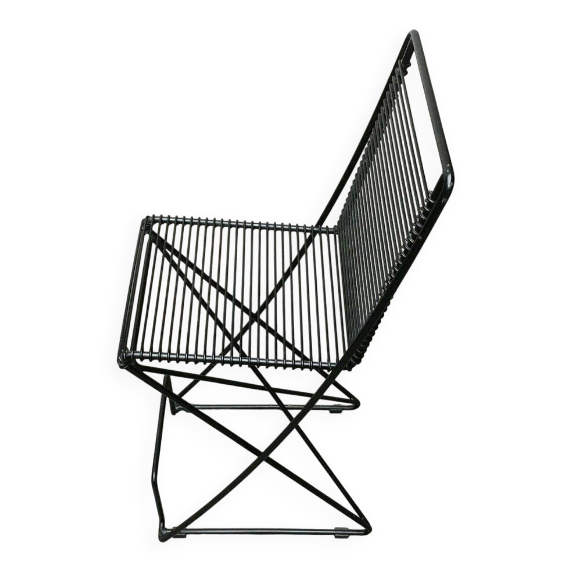 Postmodern black kitchen bar stool Kreuzschwinger by Till Behrens for Schlubach, 1980s.