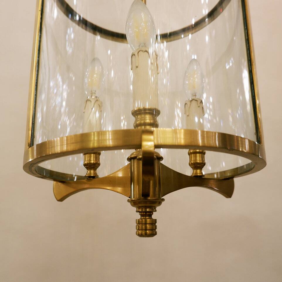 Bronze and Glass Hall lantern with four lights - 20th