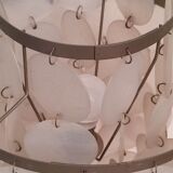 Aluminum table lamp and vintage mother-of-pearl tablets