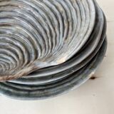 Lot de 4 assiettes coquillage vallauris en céramique par dominique guillot
