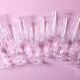 Ensemble de 10 flûtes à champagne vintage en cristal, verre à pied italien transparent.