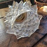 Abat-jour en verre moulé géométrique années 1960