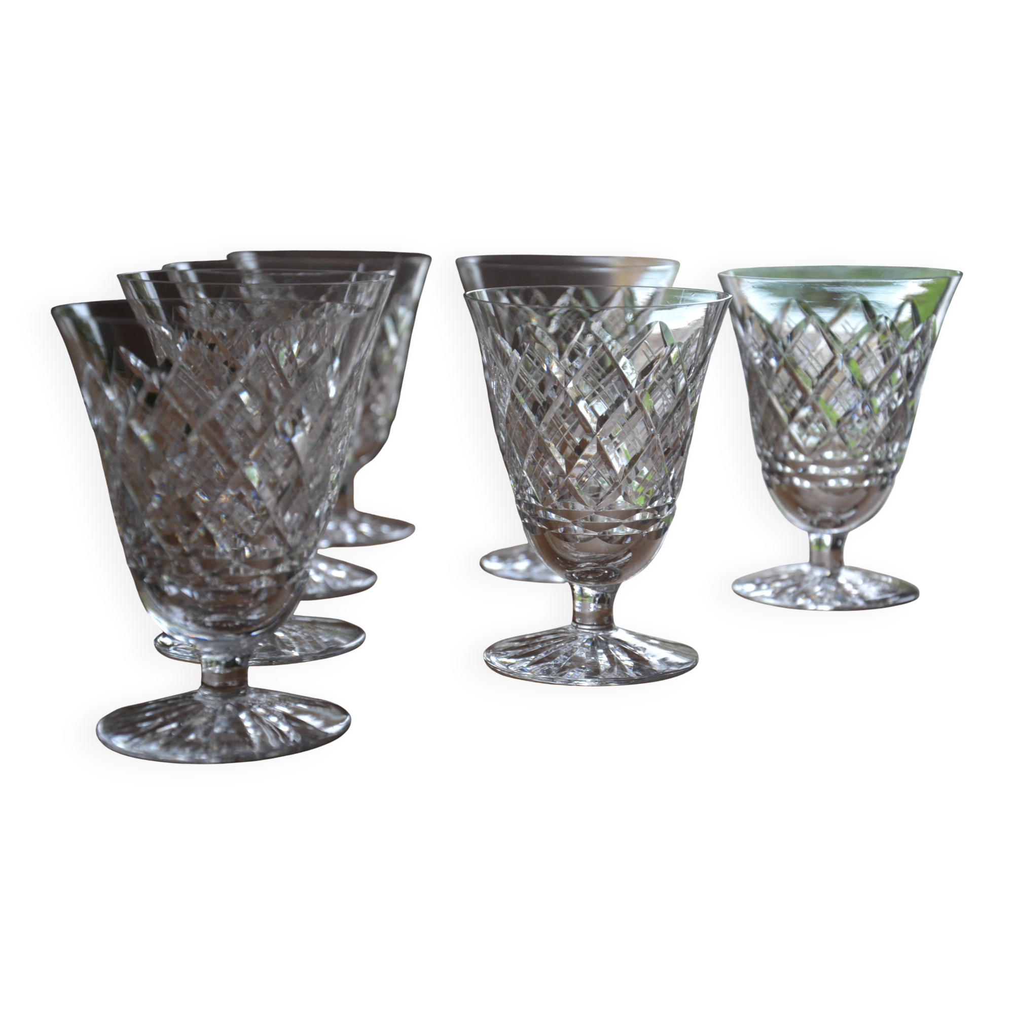 7 cut crystal wine glasses