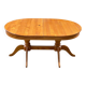 Round oval farmhouse table in solid pine wood, extendable 200cm