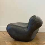 Black pebble pouf