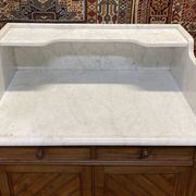 Toilet furniture in pitch pine and marble top - 30s