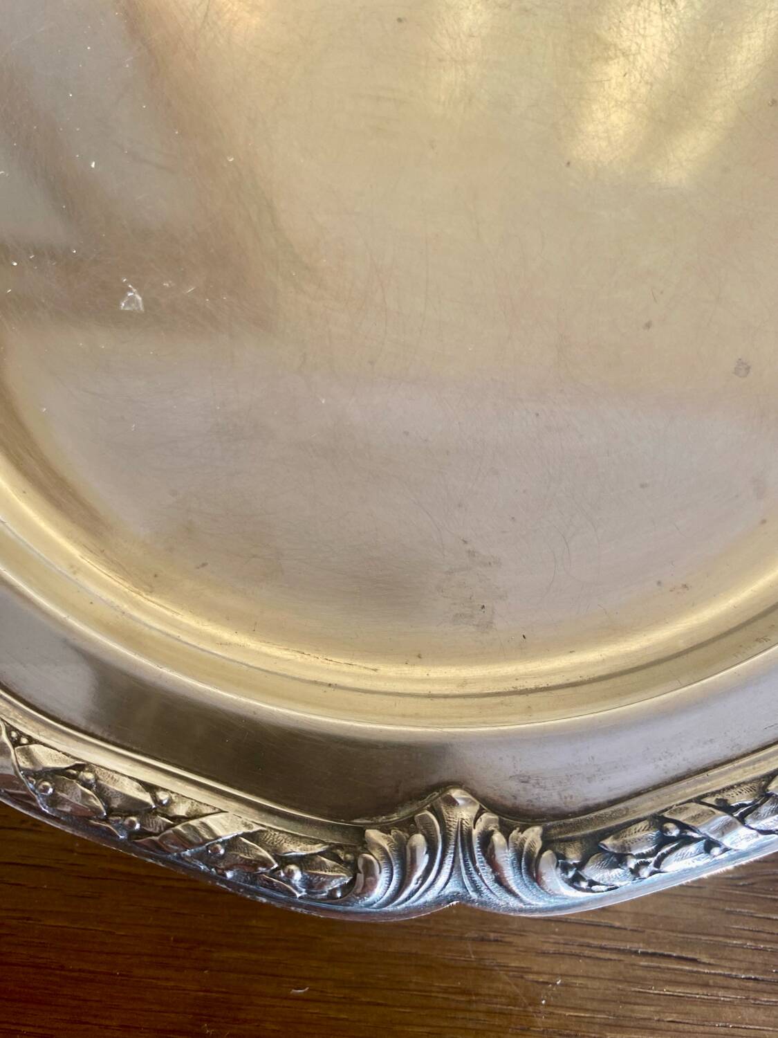 Circular silver metal tray, Victor Saglier 1809-1894