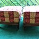Lot 2 poufs Upholsterers in solid walnut