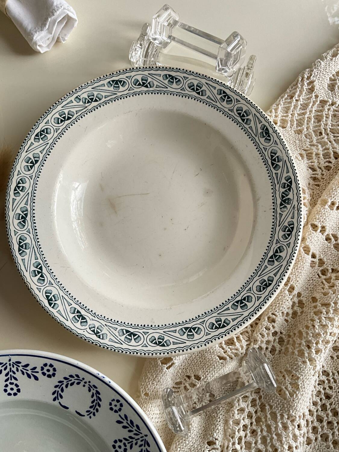 Mix and match old deep plates.